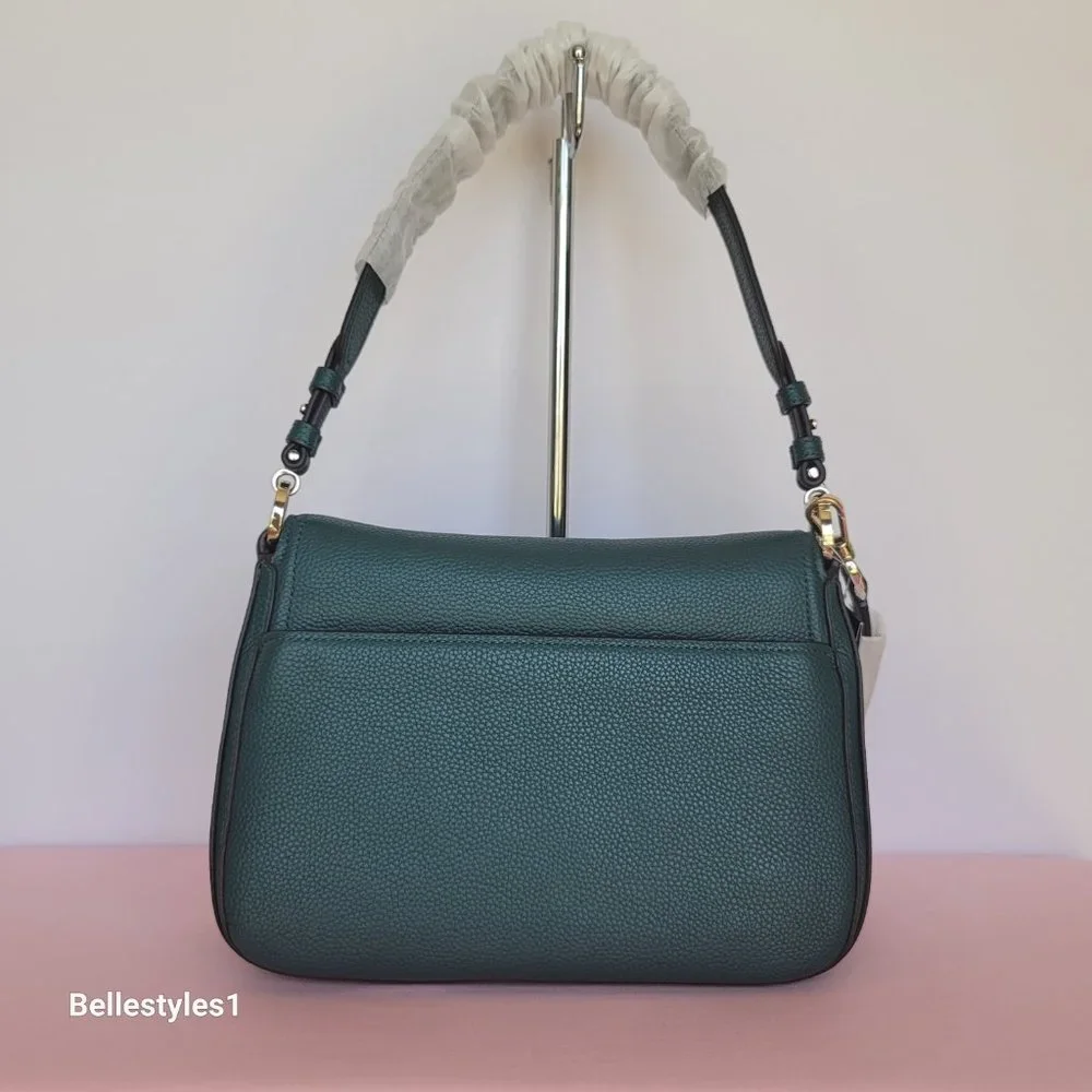 KATE SPADE Hudson Pebbled Leather Medium Flap Convertible Shoulder Bag-Artesian⭐ - Picture 7 of 16
